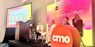 Stephan Steiner hosting a panel at the CMO Summit in San Francisco.
