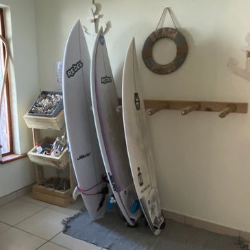 Surfboard rack - Surf Point Self Catering Holiday Home in Jeffreys Bay