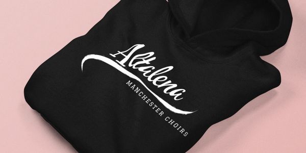 Black hoodie with "Athlena Manchester Choirs" text.