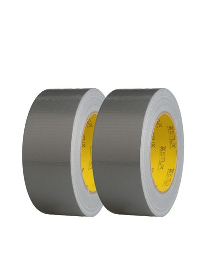 Two rolls of gray duct tape.