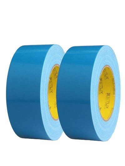 Two rolls of blue adhesive tape.