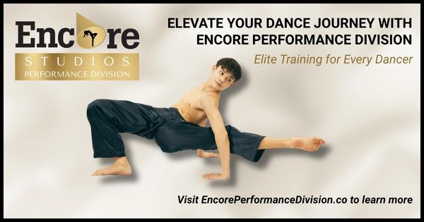 Dancer showcasing flexibility for Encore Performance Division's elite training.