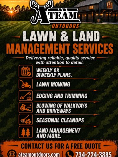 A Team Outdoors offers comprehensive lawn and land management services with free quotes.