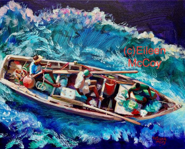 PETER, JAMES & JOHN (c) 2024 EILEEN MCCOY - prints available for sale . acrylic on canvas 