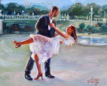 Artist Oil Painting Bride and Groom.