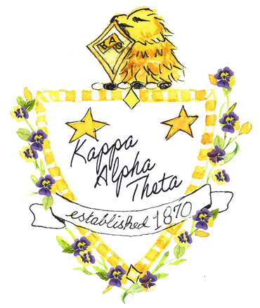 Watercolor Handpainted Theta Crest