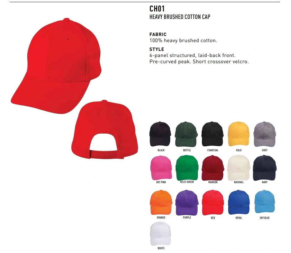 CH01 Heavy Brushed Cotton Cap Plain