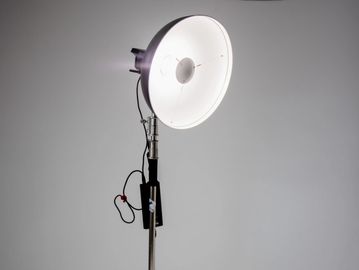 White beauty dish at The Film Garage 208 studio for photographers in Idaho Falls, Idaho.