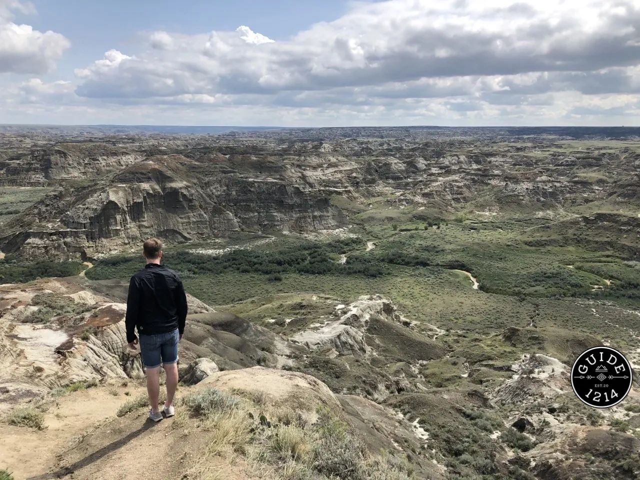 A view looking down into the Dinosaur Provincial Park (DPP) located in central Alberta.  