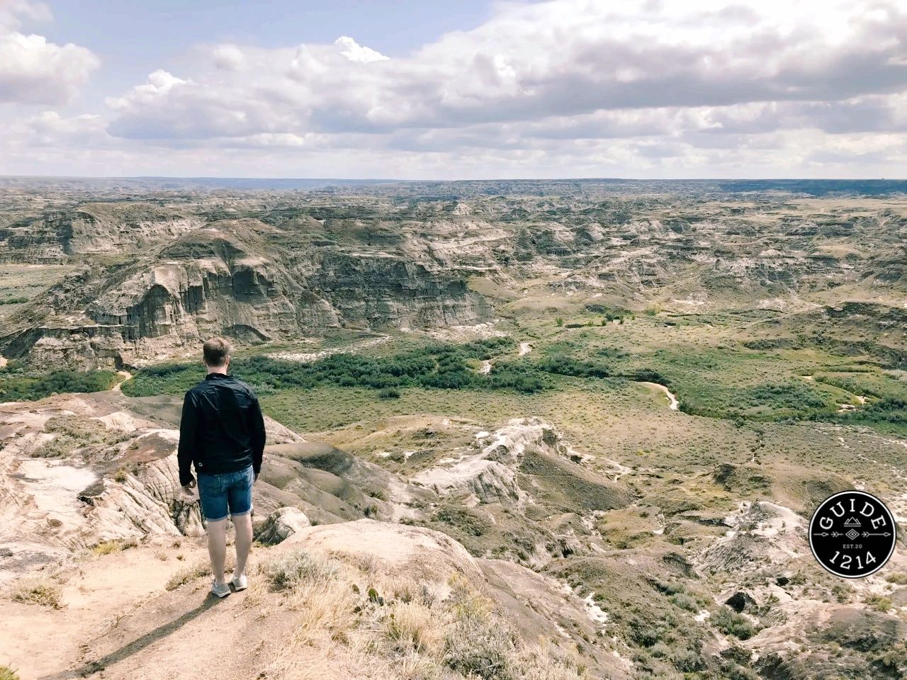 A view looking down into the Dinosaur Provincial Park (DPP) located in central Alberta.  