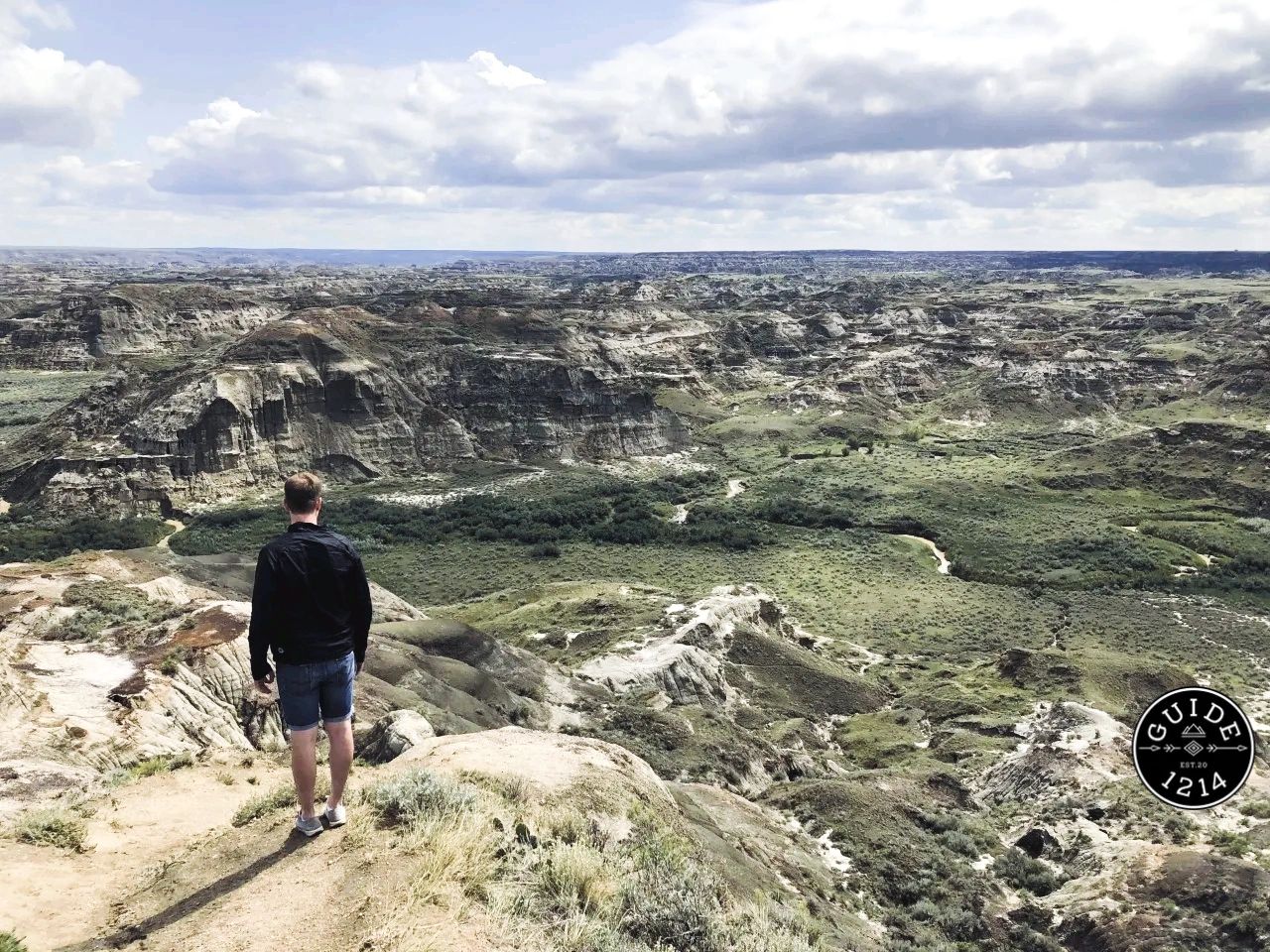 A view looking down into the Dinosaur Provincial Park (DPP) located in central Alberta.  