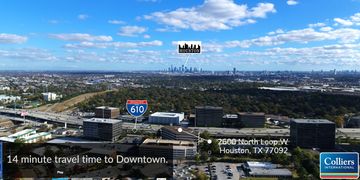 Aerial video screenshot of Houston office building done by  PlusCorp Photography in Houston