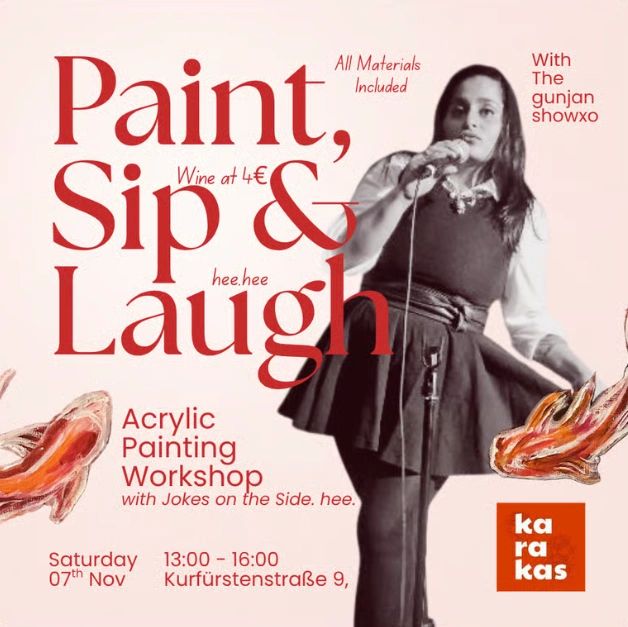 Workshop für Acrylmalerei mit Wein und Humor.