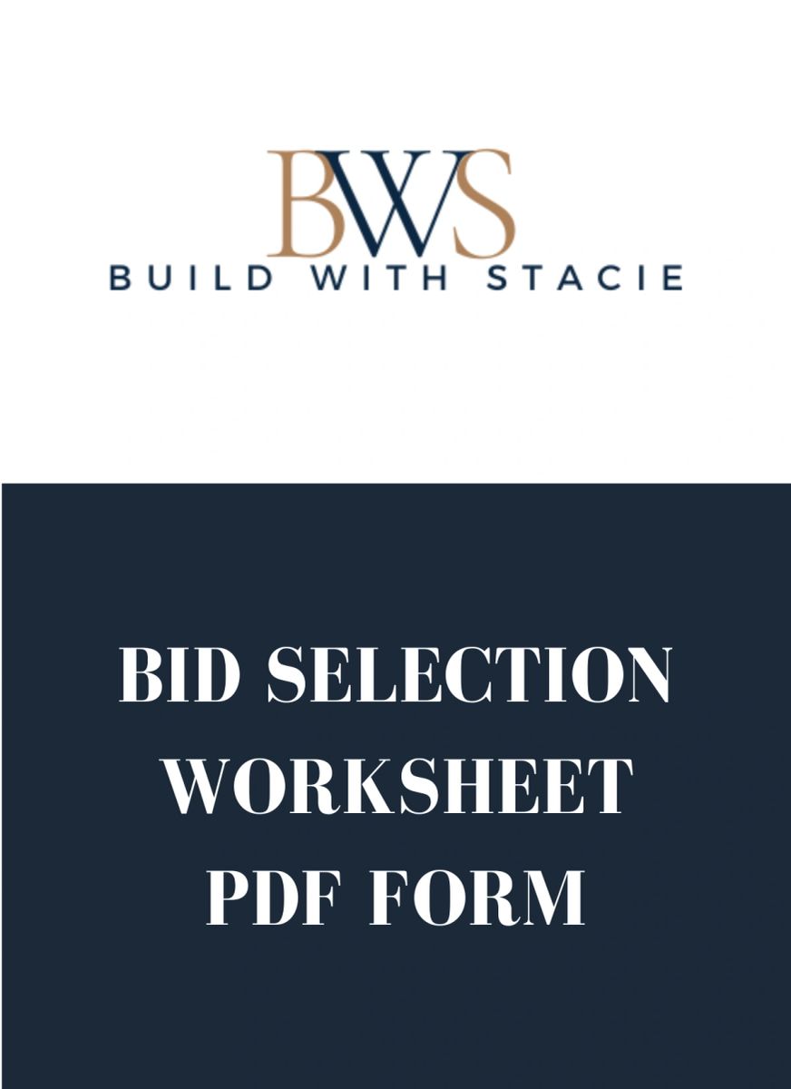 BID SELECTION WORKSHEET