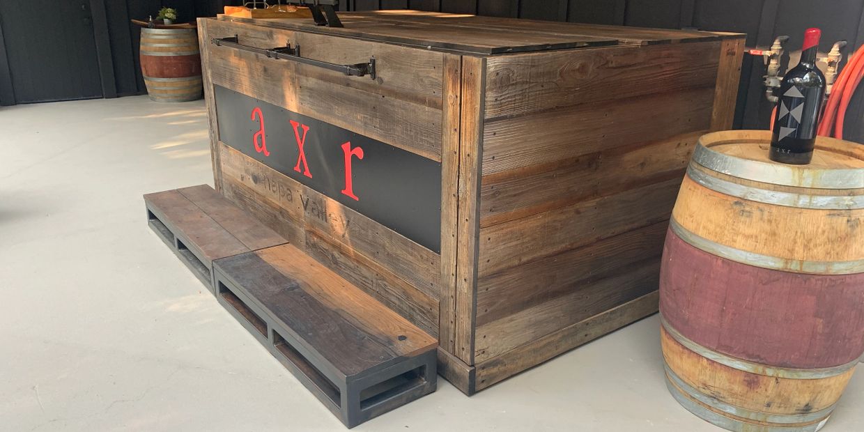 Our custom built 3 wine barrel cooler unit. Serving wine straight from the barrel to you glass.