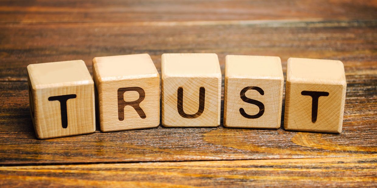  Bold letters spelling trust for Hypnosis sessions to help you trust again and improve relationships