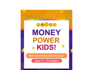 Cover of a kids' money skills workbook by Dr. Arinola Araba.