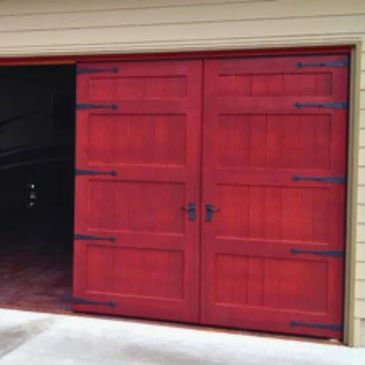 Red Carriage Door made with Sing Core