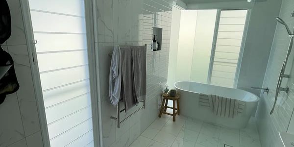 bathroom windows with privacy frosting applied in Avoca Beach by Walkers Window Tinting