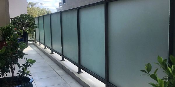 external frosted balustrades in Avoca for privacy by Walkers Window Tinting