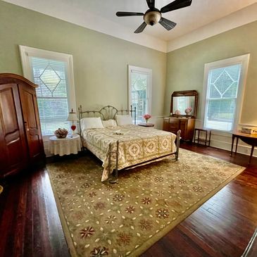 Spacious main bedroom with private bath. 