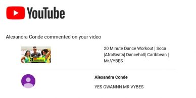 Screenshot of a YouTube comment from Alexandra Conde on a dance workout video.