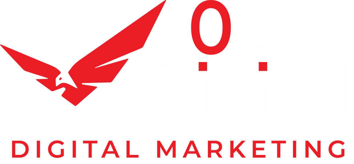 402 Digital logo with a red eagle with the "402 Digital" text beside it.