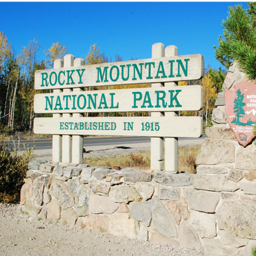 Rocky Mountain National Park Entrance Monument Sign