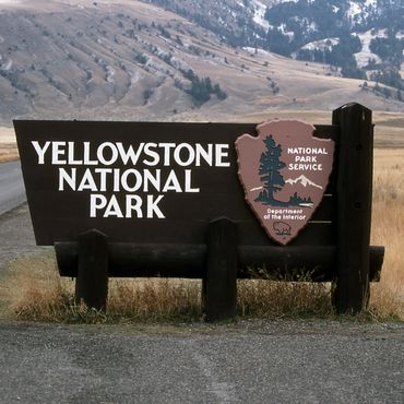 Yellowstone National Park Entrance Monument Sign