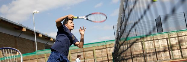 Image: Children playing tennis at Xcel Summer Centre, Cambridge