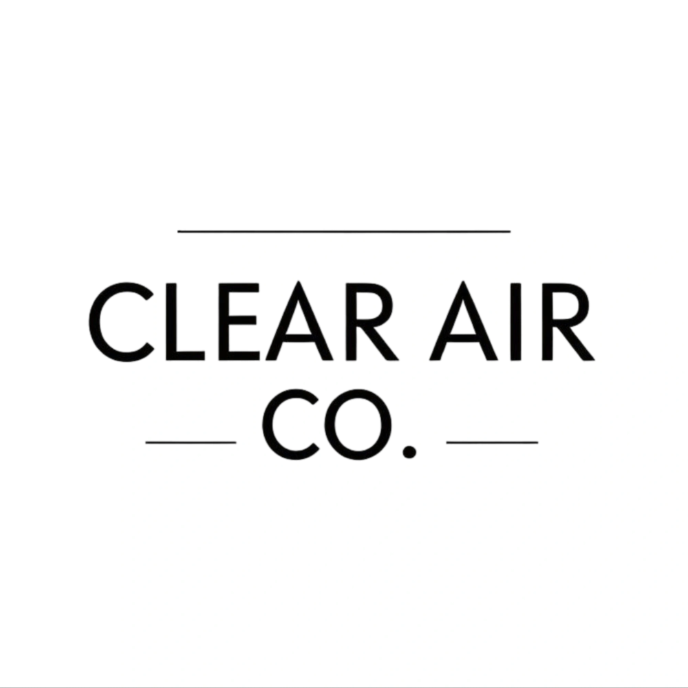 Minimalistic logo for Clear Air Co. with clean black text on white background.