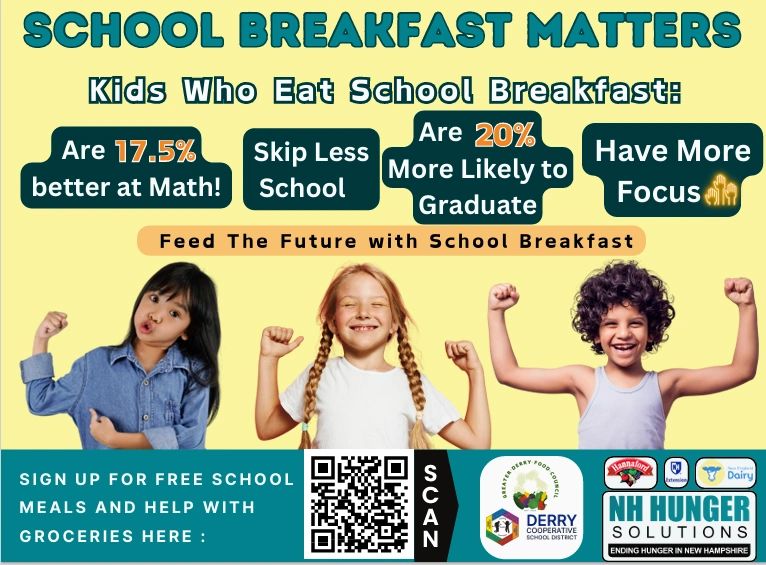 Kids who eat school breakfast perform better academically and have better focus.