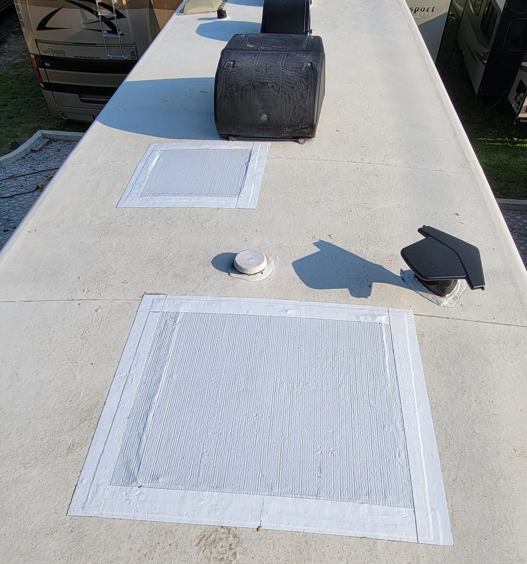 RV roof sealant application