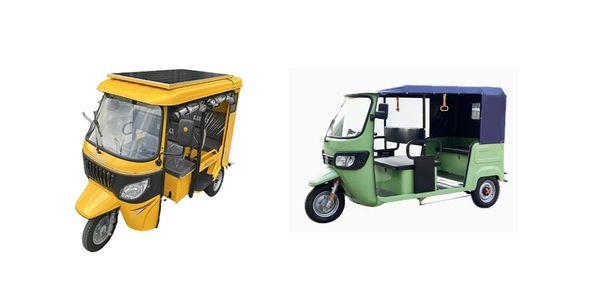 Electric Tricycle with solar power and lithium battery.