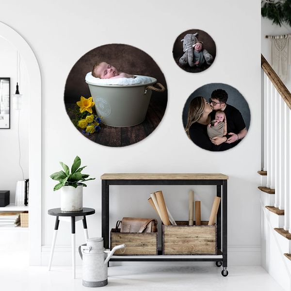 TRIO OF ACRYLIC WALL ART NEWBORN FAMILY CANNOCK STAFFORSHIRE 