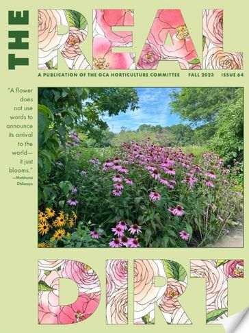 Magazine cover featuring a flower garden with colorful blooms.