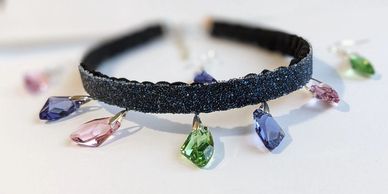 Sparkly choker Handmade Jewelry, crystal Sterling Silver, North Vancouver Jewelry, Celebrity Jewelry