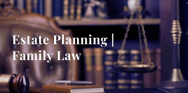 Estate planning and family law concept with legal books and scales.