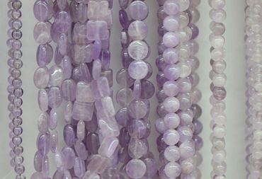 Lavender Amethyst Beads Rounds and Shapes
