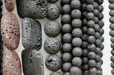 Black Lava and Brown Lava Beads rounds and ovals