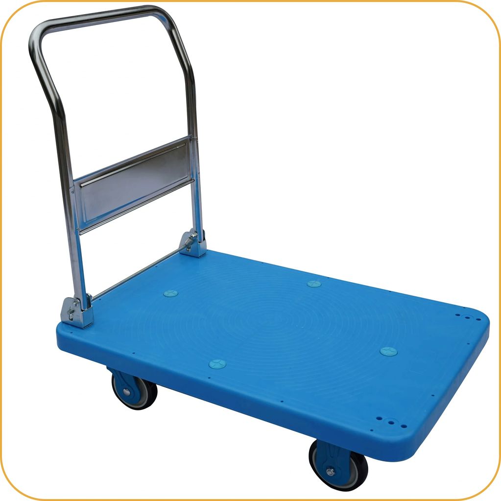 Plastic cart, Impact resistant deck, Plastic Platform Trolley, Muti-function Tray, Trolley, Dolly
