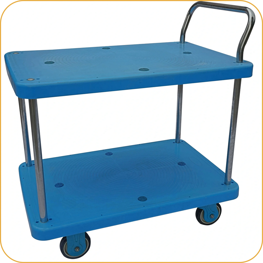 Plastic cart, Impact resistant deck, Plastic Platform Trolley, Muti-function Tray, Trolley, Dolly
