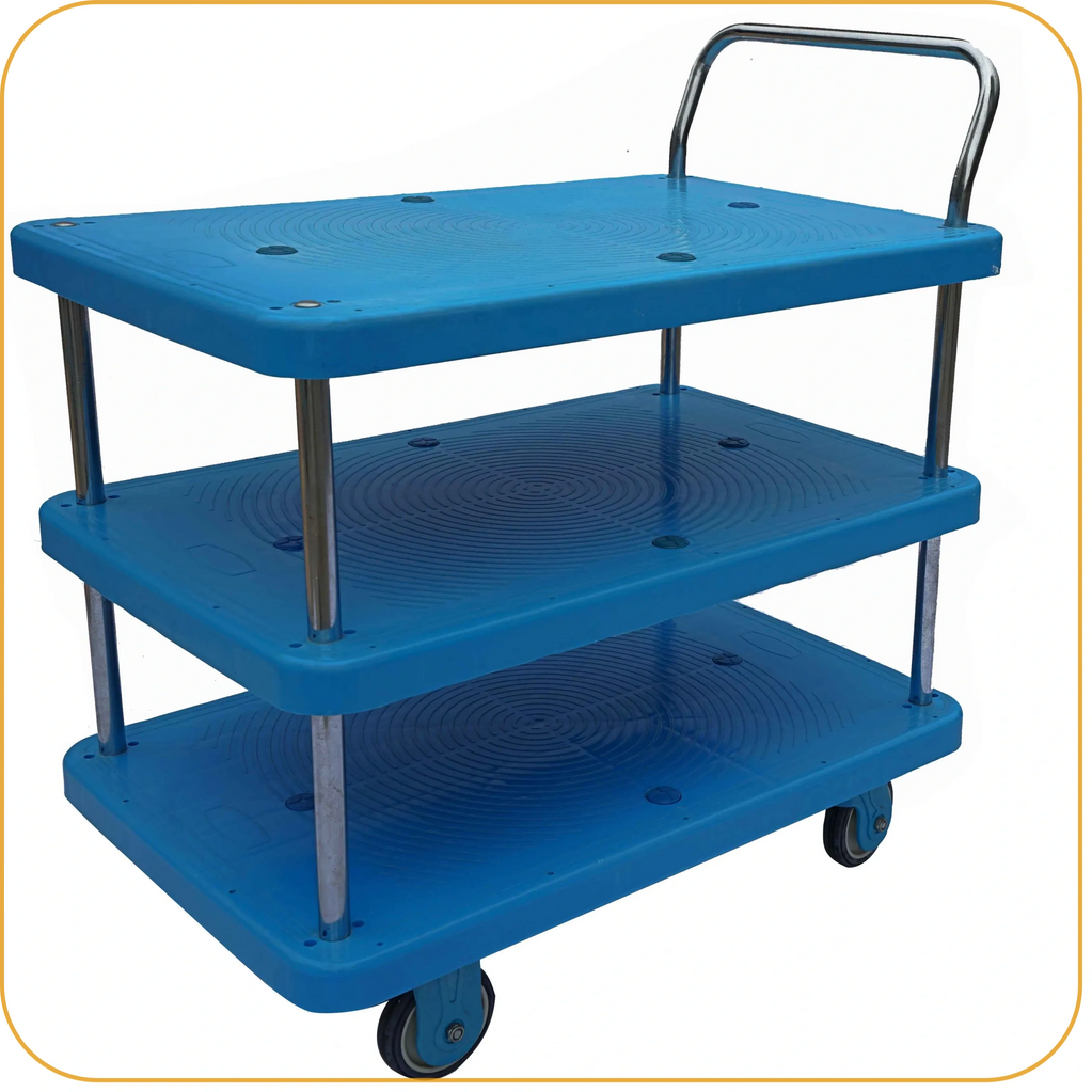 Plastic cart, Impact resistant deck, Plastic Platform Trolley, Muti-function Tray, Trolley, Dolly
