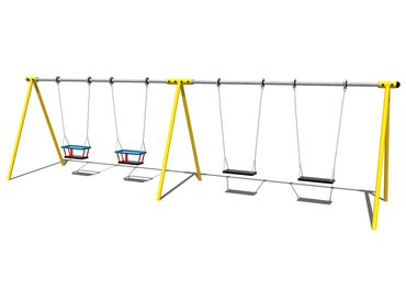 1.8m high 2 bay 2 Cradle / 2 Flat Seat Swing with Anti-Wrap Bearings
