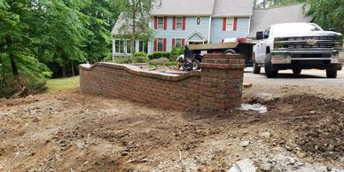 Retaining wall installation in Raleigh, NC