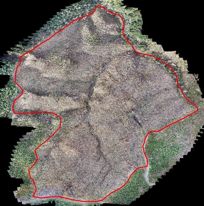 Example of harvest unit depletion image overlaid in ArcMap