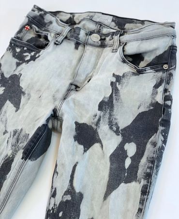 UpCycled and Bleached Hudson Denim Jeans - Stuart Berman Apparel