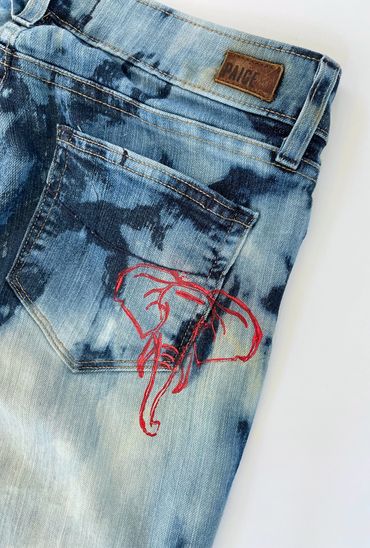 UpCycled and Bleached Paige Denim Jeans - Stuart Berman Apparel