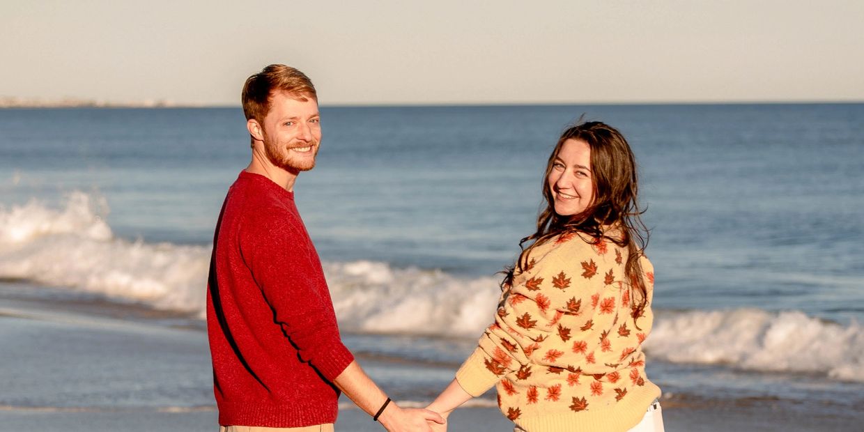 Zack and Hannah at their engagement photo shoot. 
