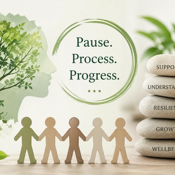 Pause, process, and progress with unity and growth.